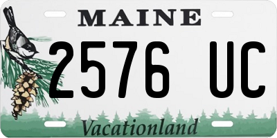 ME license plate 2576UC