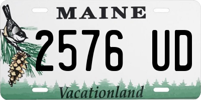 ME license plate 2576UD