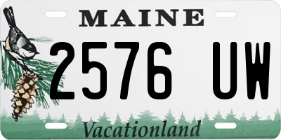 ME license plate 2576UW