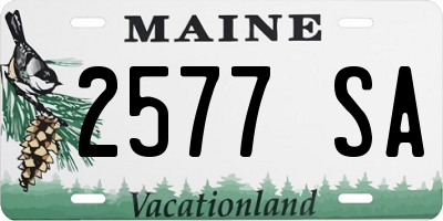 ME license plate 2577SA