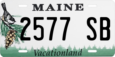 ME license plate 2577SB