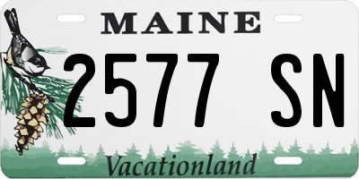 ME license plate 2577SN