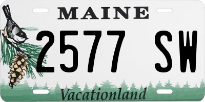 ME license plate 2577SW