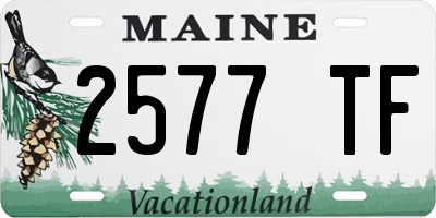 ME license plate 2577TF