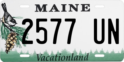 ME license plate 2577UN