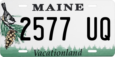 ME license plate 2577UQ