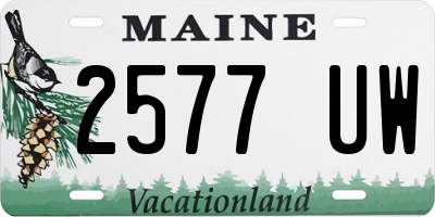 ME license plate 2577UW