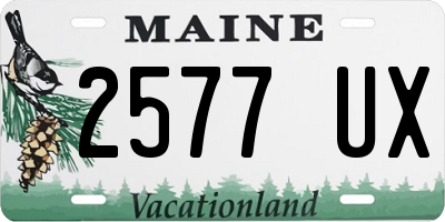 ME license plate 2577UX