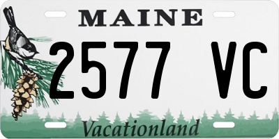 ME license plate 2577VC