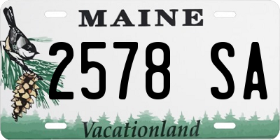 ME license plate 2578SA