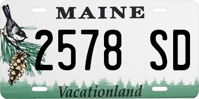 ME license plate 2578SD