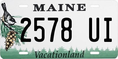ME license plate 2578UI