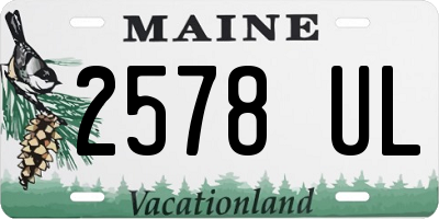 ME license plate 2578UL