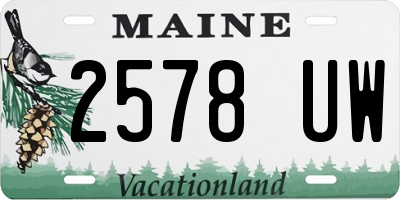 ME license plate 2578UW