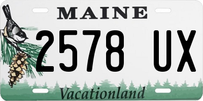 ME license plate 2578UX