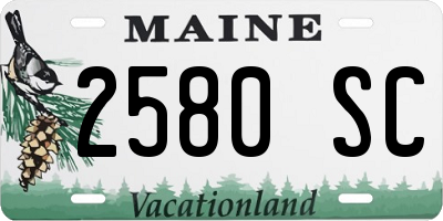 ME license plate 2580SC