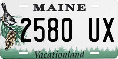ME license plate 2580UX