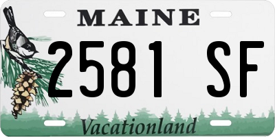 ME license plate 2581SF