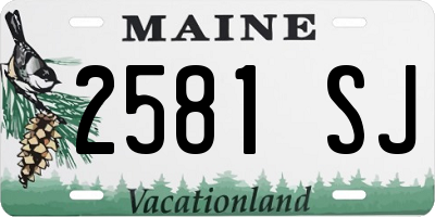 ME license plate 2581SJ