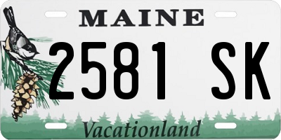 ME license plate 2581SK