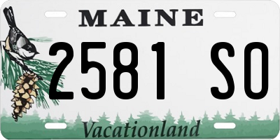 ME license plate 2581SO