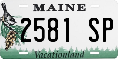 ME license plate 2581SP