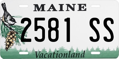 ME license plate 2581SS