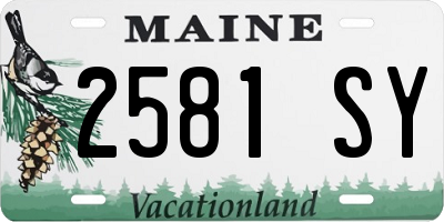 ME license plate 2581SY
