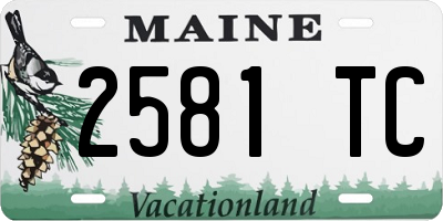 ME license plate 2581TC
