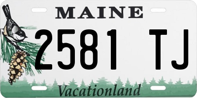 ME license plate 2581TJ