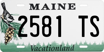 ME license plate 2581TS