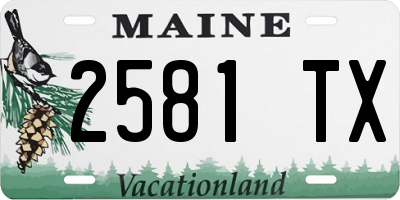 ME license plate 2581TX