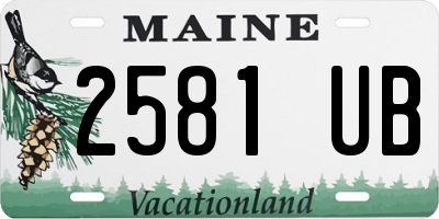 ME license plate 2581UB
