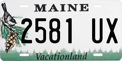 ME license plate 2581UX