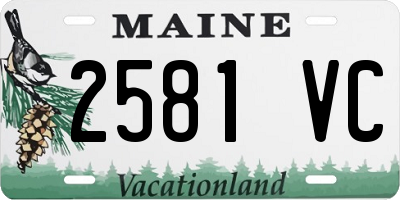 ME license plate 2581VC
