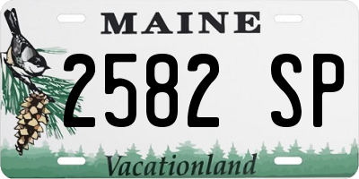 ME license plate 2582SP
