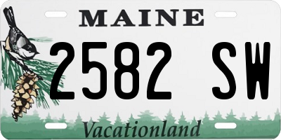 ME license plate 2582SW