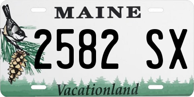 ME license plate 2582SX