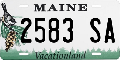 ME license plate 2583SA