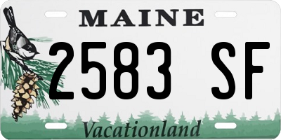 ME license plate 2583SF