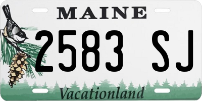 ME license plate 2583SJ
