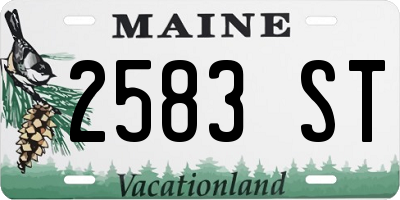 ME license plate 2583ST