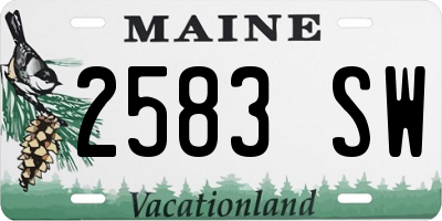 ME license plate 2583SW