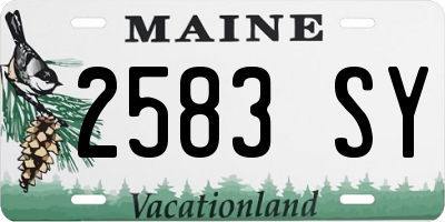 ME license plate 2583SY