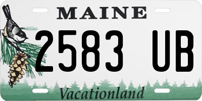 ME license plate 2583UB