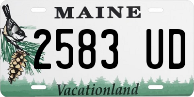ME license plate 2583UD