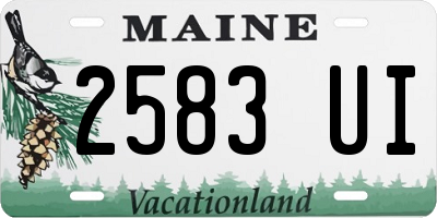 ME license plate 2583UI