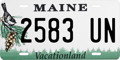 ME license plate 2583UN