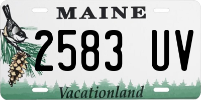 ME license plate 2583UV