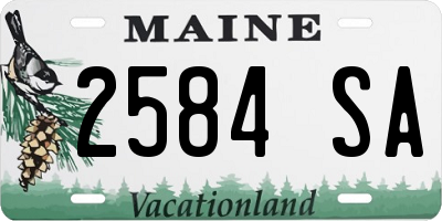 ME license plate 2584SA